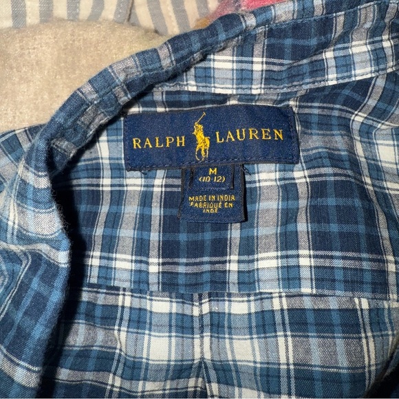 Ralph Lauren Blue Plaid Button Down Shirt Kids - Picture 4 of 4